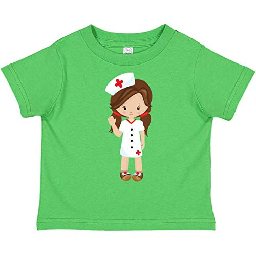 inktastic Cute Girl Nurse Brown Hair Toddler T-Shirt 4T Apple Green 39dec