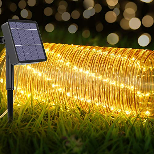 Kolpop Solar String Lights 78.7FT 240 LED Solar Fairy Lights 8 Modes Solar Powered String Lights Outdoor IP65 Waterproof Rope Lights Outdoor for Garden Patio Camping Party Christmas Tree -Warm White-