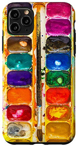 iPhone 11 Pro Max Watercolor Paints Palette And Paintbrush Painter Artists Case