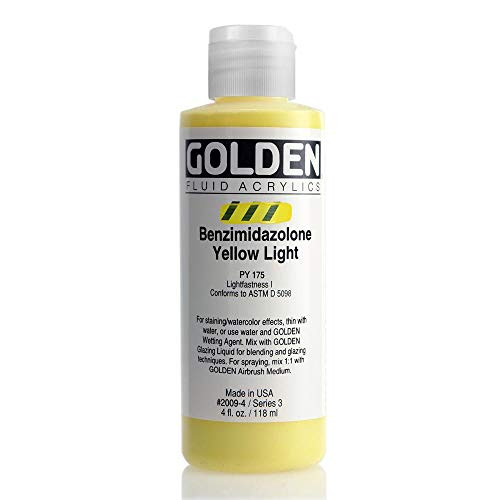 Golden Fluid Acrylic 4 Ounce Bottle Benzimidazolone Yellow Light -2009-4-