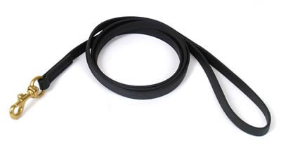 REDLINE K-9 Biothane All Weather Dog Leash Black -4-Foot x 5/8-Inch with Oring-