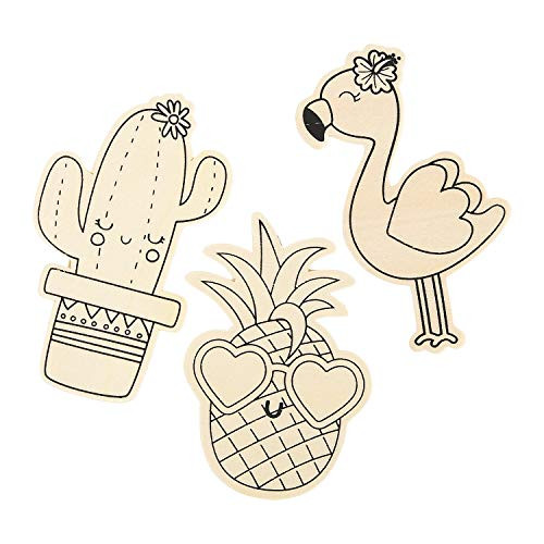 Color Your Own Wood Tropical Shapes -24Pc- - Crafts for Kids and Fun Home Activities