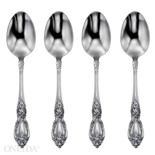 Oneida Wordsworth Everyday Flatware Dinner Spoons 18/0 Stainless Steel Set of 4 Silver
