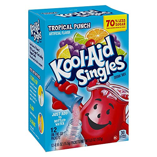 Kool-aid Singles Tropical Punch 12-0.55 OZ Packets -Pack - 3-
