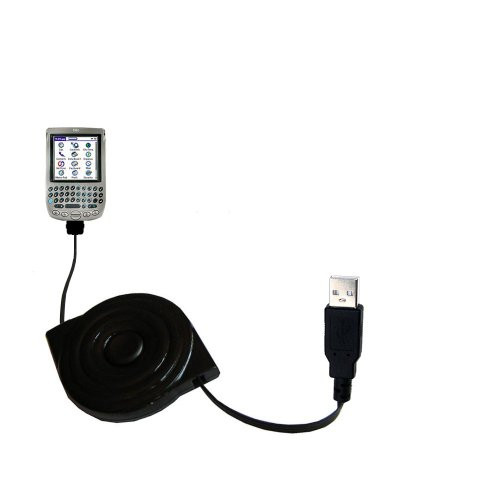 Compact and Retractable USB Power Port Ready Charge Cable Designed for The Palm Palm Treo 90 and uses TipExchange