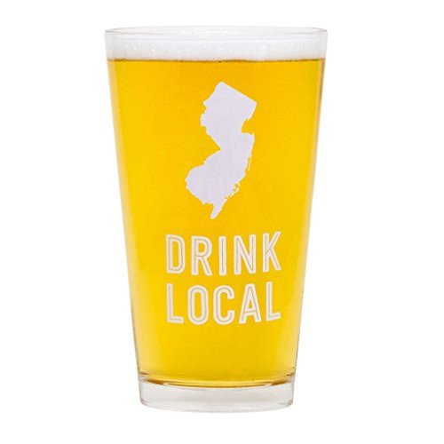About Face Design New Jersey Pint Glass Standard Clear Yellow