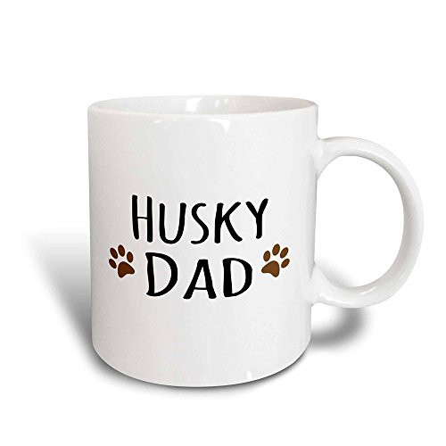 3dRose Siberian Husky Dog Dad Mug 11 oz Brown