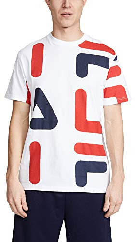 Fila Mens Bennet Tee White/Chinese Red/Peacoat Medium