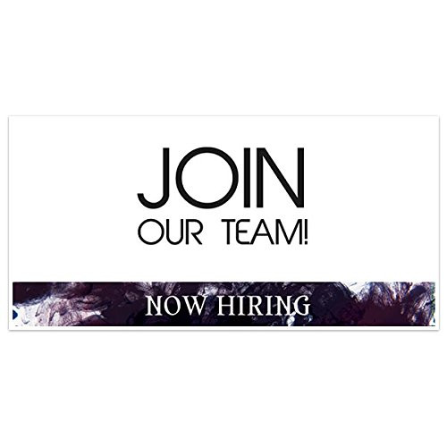 Abstract Paint Now Hiring Business Window Display Large Format Sign