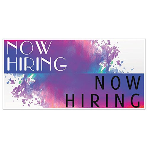 Sunset Paint Splash Now Hiring Business Window Display Large Format Sign