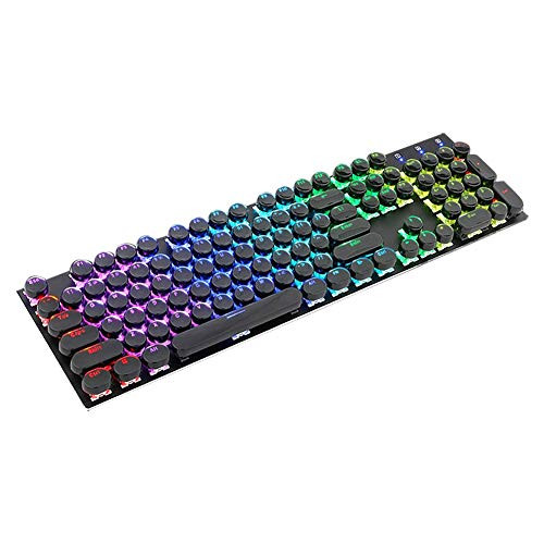 MOHALIKO PBT Keycaps 104Pcs/Set Translucent Key Cap Cover Mechanical Keyboard Keycaps Replacement Black Circle
