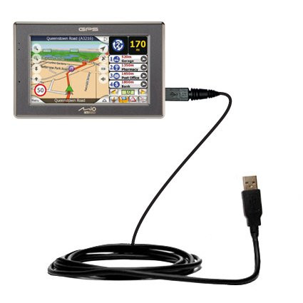 Gomadic USB Data Hot Sync Straight Cable for The Mio C523 C525 with Charge Function  Two Functions in one Unique TipExchange Enabled Cable