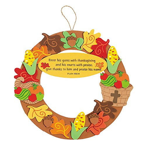 Inspirational Thanksgiving Wreath Craft Kit - Makes 12 - Crafts for Kids and Fun Home Activities