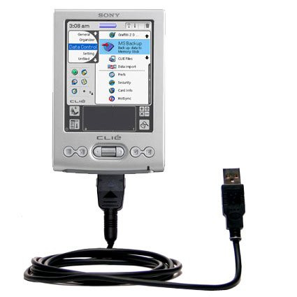 Gomadic Classic Straight USB Cable for The Sony Clie TJ25 with Power Hot Sync and Charge Capabilities - Uses TipExchange Technology