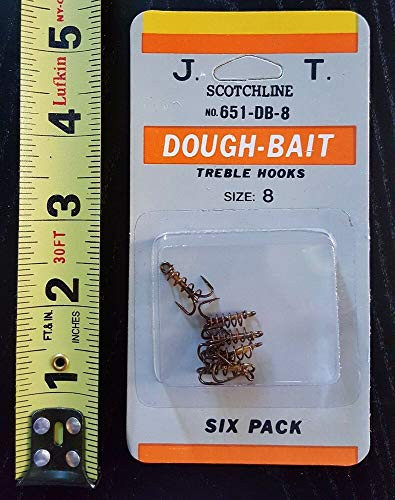 Scotchline 6-Pack of Size 8 Dough-Bait Treble Hooks