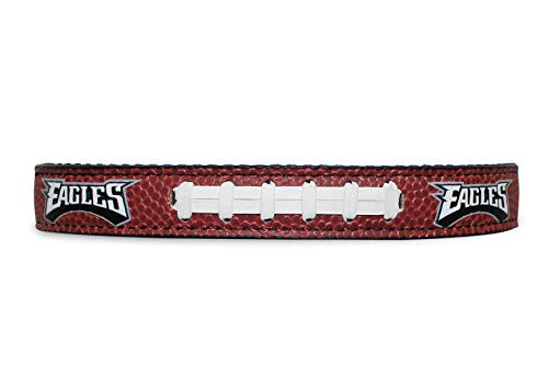 Pets First Tough Leather Pet Collar NFL Philadelphia Eagles Premium Dog Collar Limited Edition Size Small. Best  and  Strongest Heavy-Duty Dog Collar Small -12-15 inch inch Long  and  0.75 inch inch Wide- -PHL-3081-SM-