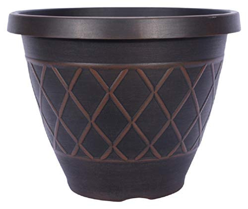 Southern Patio Hdr-054849 Planter Round Brown 15 Inch