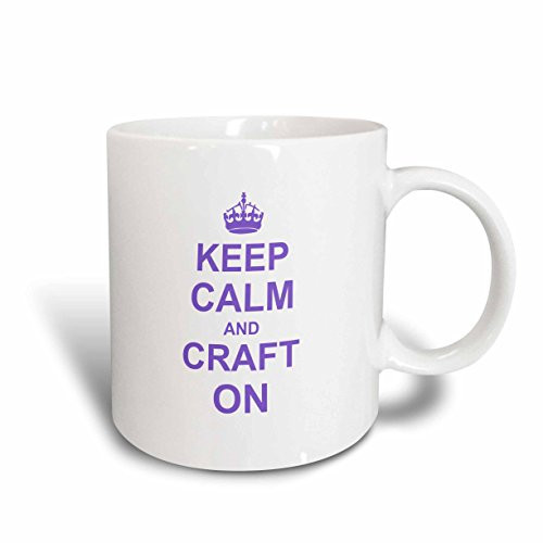 3dRose mug_157702_2 Keep Calm and Craft on Carry on Crafting Gift for Crafters Purple Fun Funny Humor Humorous Ceramic Mug 15-Ounce 3dRose mug_157702_2 Keep Calm and Craft on Carry on Crafting Gift for Crafters Purple Fun Funny Humor Humorous Ceramic Mug 15-Ounce