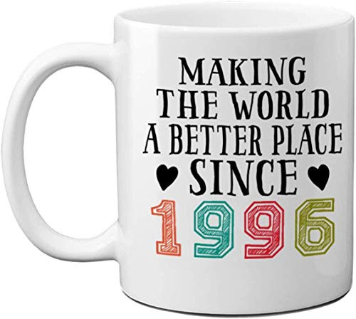 1996 24th Birthday Mugs for Men Women Birthday Gift for Him Her Making The World A Better Place Since 1996 Coffee Mugs 24 Years Old Vintage Birthday Presents for Friends Coworker 11oz White Mug 1996 24th Birthday Mugs for Men Women Birthday Gift for Him Her Making The World A Better Place Since 1996 Coffee Mugs 24 Years Old Vintage Birthday Presents for Friends Coworker 11oz White Mug
