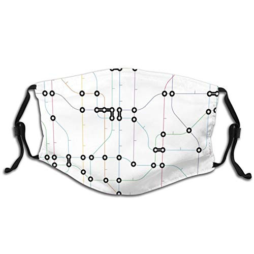 Fillter Cloth For adult and kidsColorful Thin Lines Metro Scheme Transportation Network Diagram Outline Urban City Life?Reusable Windproof Cloth Half Face Double Protection Fillter Cloth For adult and kidsColorful Thin Lines Metro Scheme Transportation Network Diagram Outline Urban City Life?Reusable Windproof Cloth Half Face Double Protection