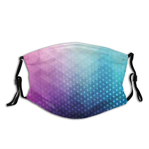 Fillter Cloth For adult and kidsGradient Background With Little Geometric Fractal Triangle Figures Graphic?Reusable Windproof Cloth Half Face Double Protection