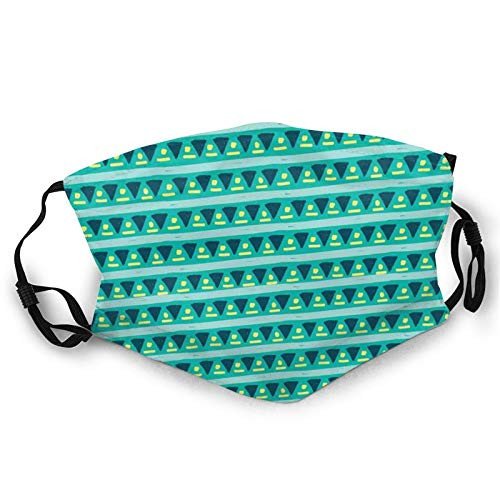 Fillter Face Cloth For mens and womensDoodle Geometric Design With Stripes Triangles Lines And Spots Print?Cold Mouth Dustproof Double Protection