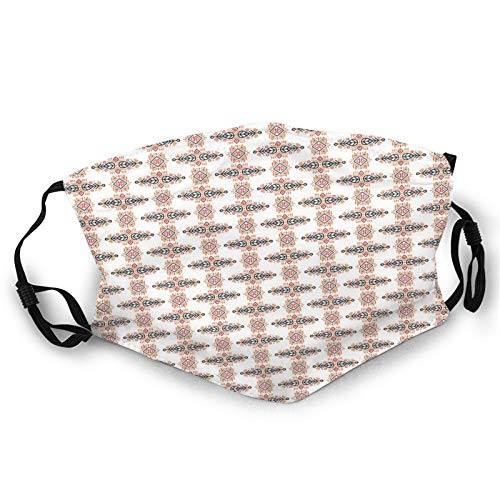 Fillter Face Cloth For mens and womensSimplistic Bohemian Motif With Abstract Shapes And Icons Leaves Triangles?Cold Mouth Dustproof Double Protection