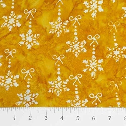Northcott Banyan Batiks Winter Light Fireside Fabric Gold Fabric By The Yard