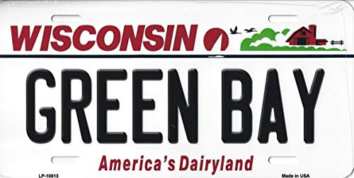 Packers Wisconsin State Background Novelty Metal License Plate Tag -Green Bay-