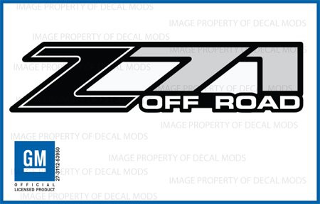 Decal Mods Z71 Off Road Black Decals Stickers fits Chevy Silverado - FB -2001-2006- Bed Side 1500 2500 HD -Set of 2-
