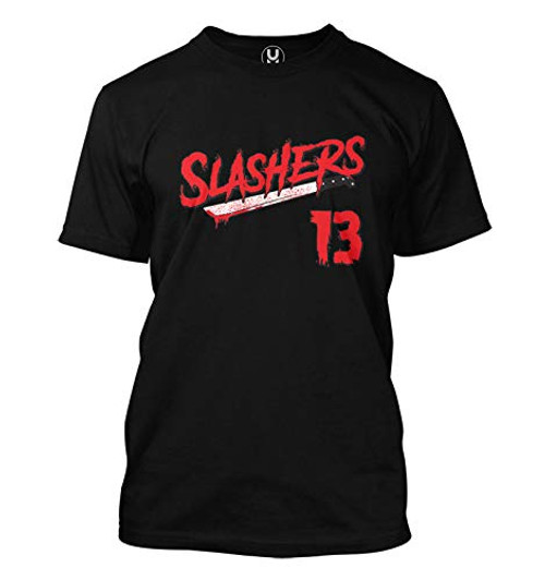Haase Unlimited Slashers Voorhees 13 Jersey - Horror Movie Friday Mens T-Shirt -Black X-Large-