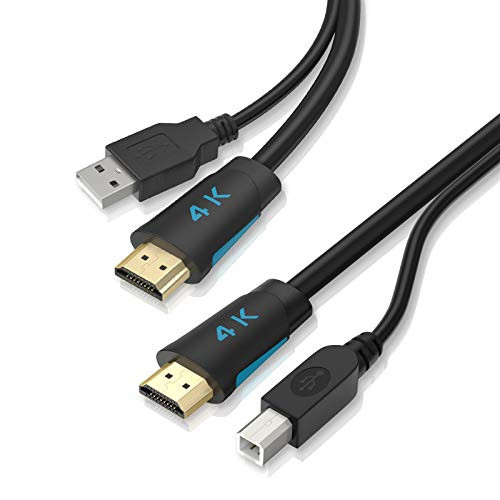 TESmart HDMI USB KVM Cable 4K 16ftStandard Twin Cable HDMI  Plus USB-USB Type A to USB Type B- for KVM Swither