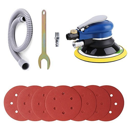 FIXKIT 6" Air Random Orbital Sander, Dual Action sander, Pneumatic Orbit Polisher Grinding Sanding Tools with Sanding Discs Pad (Air Compressor Needed)