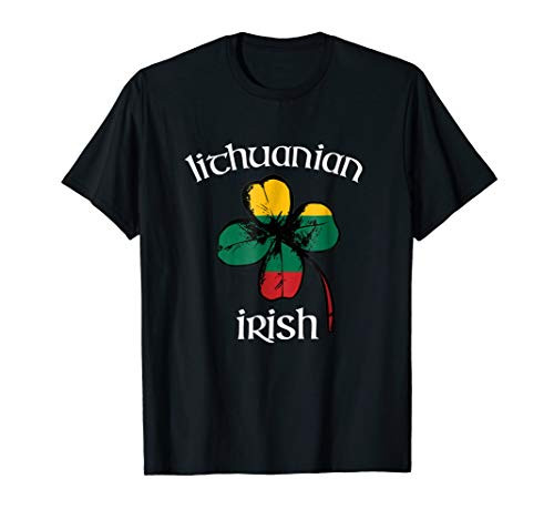 Lithuanian Irish T-Shirt Flag of Lithuania Shamrock