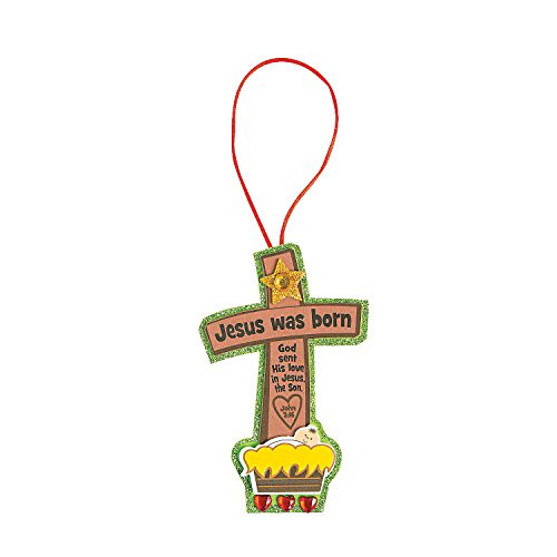 Jesus was Born Cross Ornament Craft Kit - Crafts for Kids and Fun Home Activities