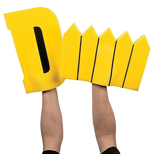 Fun Express - Yellow D Fence Foam Hands -6 Sets- - Toys - Value Toys - Misc Value Toys - 12 Pieces