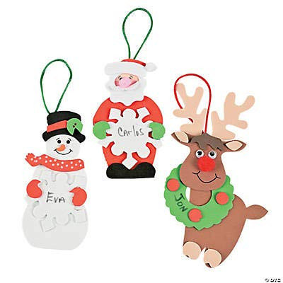 Personalize Your Own Christmas Ornament Craft Kits - Makes 12 Personal Ornaments - Snowman Santa and Reindeer Options - Holiday Crafts for Kids and Fun Home Activities