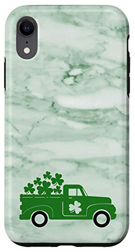 iPhone XR Lucky Green Shamrock Trendy Pickup Truck St Patricks Gift Case