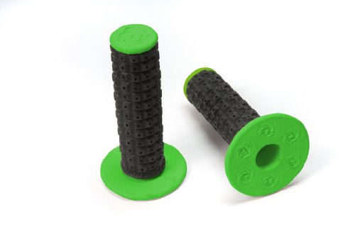 Torc1 Racing 2000-0208 Enduro MX Black/Green Dual Compound Grip with Grip Glue for MX Bike