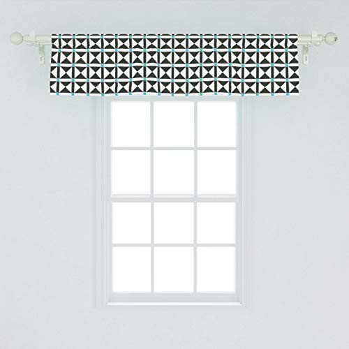 Ambesonne Geometric Window Valance Sketch Look Symmetric Print with Lines Triangles Pattern Curtain Valance for Kitchen Bedroom Decor with Rod Pocket 54 inch X 12 inch Turquoise Charcoal Ambesonne Geometric Window Valance Sketch Look Symmetric Print with Lines Triangles Pattern Curtain Valance for Kitchen Bedroom Decor with Rod Pocket 54 inch X 12 inch Turquoise Charcoal