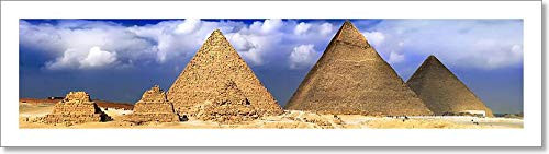 Great Pyramids Located In Giza. Panorama Paper Print Wall Art -4in. x 14.75in.-