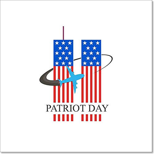 Barewalls Patriot Day September 11. Vector Illustration. Paper Print Wall Art -4in. x 4in.-