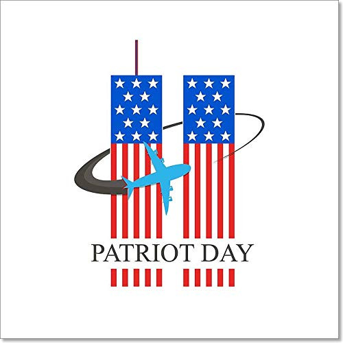 Barewalls Patriot Day September 11. Vector Illustration. Paper Print Wall Art -8in. x 8in.-