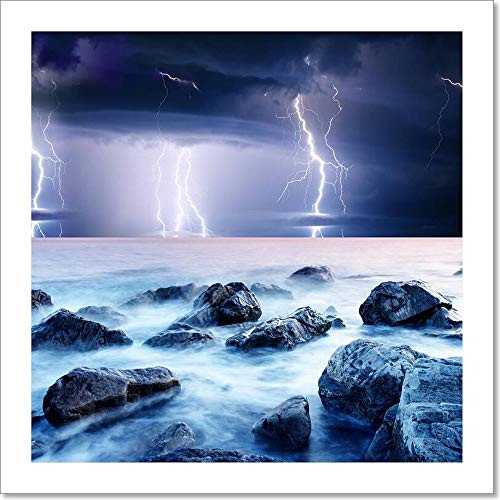 Barewalls Lightning Paper Print Wall Art -8in. x 8in.-