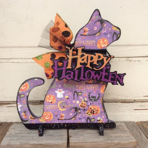 AGD Halloween Decor - Happy Halloween Cat Display