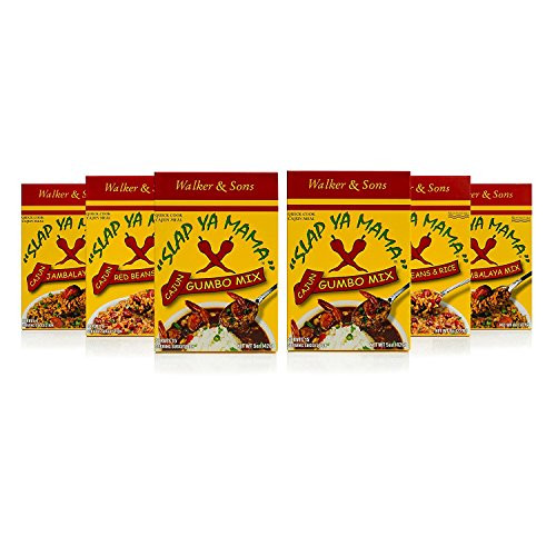 Slap Ya Mama Louisiana Style Cajun Dinner Mix Variety Pack 8 Ounce Boxes 2 Jambalaya 2 Gumbo 2 Red Beans and Rice