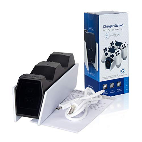 Pinhaijing PS4 Controller Charger LED Indicator Charging Dock Station USB Charging Cable for PS4 Slim/Pro Gaming Controllers Handles Kit