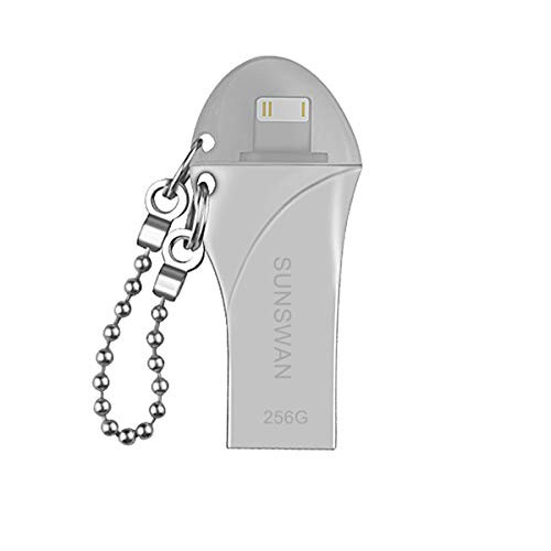 USB Flash Drive 256gb for Phone Thumb Dirves Photo Stick USB3.0 Memory Stick External Drive Compatible Phone Pad iOS Mac USB C Android and Computer -Silver-BYG256G-