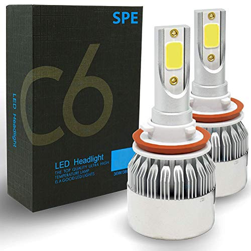 SPE LED Headlight Bulbs -9007 HB5- - 72W 7600LM 6000K Cool White Bulb - Direct Replacements IP67 Waterproof - 2 Year Warranty