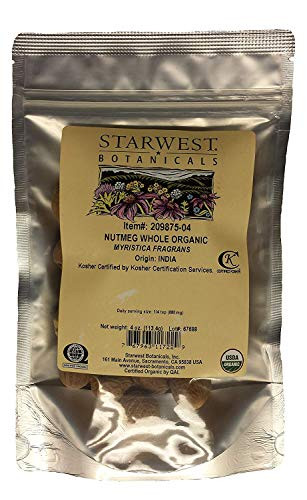 NUTMEG WHOLE ORGANIC 4 OZ